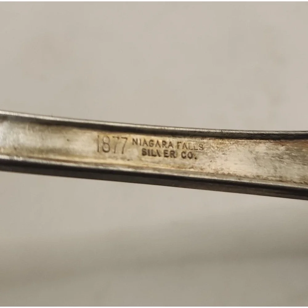 VINTAGE 1877 NIAGARA FALLS SILVER CO FANCY SAUCE GRAVY LADLE
